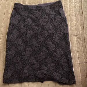 Maeve Black Lace-Pattern Pencil Skirt